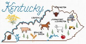 Kentucky Map / Sue Hillis Designs