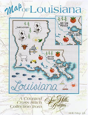 Louisiana Map / Sue Hillis Designs