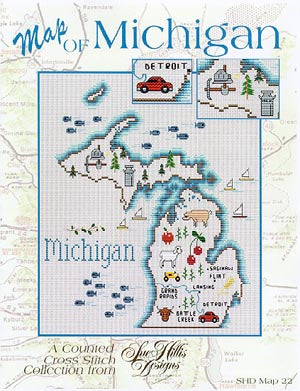 Michigan Map / Sue Hillis Designs