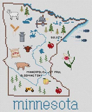 Minnesota Map / Sue Hillis Designs