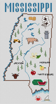 Mississippi Map / Sue Hillis Designs