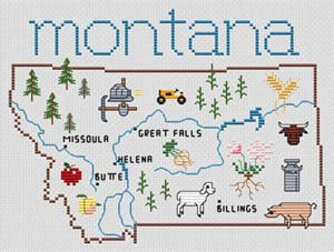 Montana Map / Sue Hillis Designs