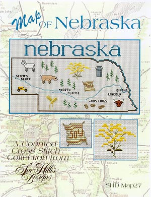 Nebraska Map / Sue Hillis Designs