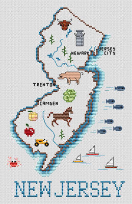 New Jersey Map / Sue Hillis Designs