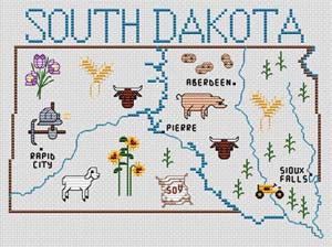 South Dakota Map / Sue Hillis Designs