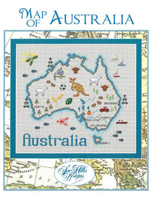 Australia Map / Sue Hillis Designs