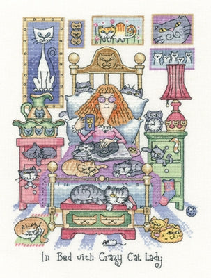 In Bed with Crazy Cat Lady - Cats Rule by Peter Underhill - HCK1331A / Heritage Crafts