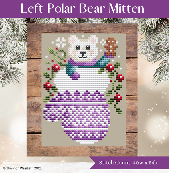 Left Polar Bear Mitten / Shannon Christine