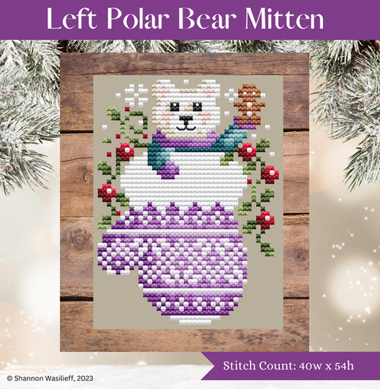 Left Polar Bear Mitten / Shannon Christine