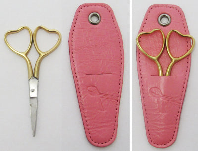 Heart Shaped Handles With Pink Leather Sheath 3.5" / Tamsco / TM237