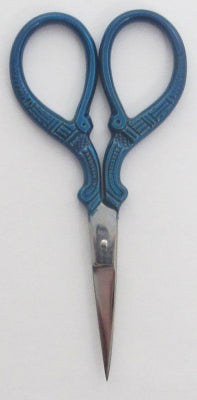 Ornate Scissor Blue/Black Handles 3.5" / Tamsco / TM255