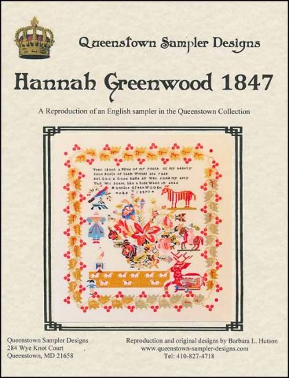 Hannah Greenwood 1847 / Queenstown Sampler Designs