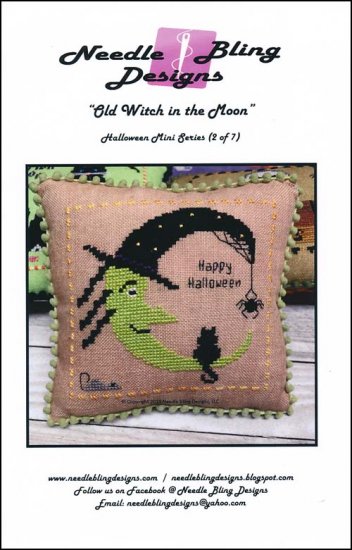 Halloween Mini: Old Witch In The Moon / Needle Bling Designs