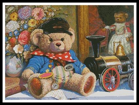 Teddy and Locomotive - #11282-MGL / Artecy Cross Stitch
