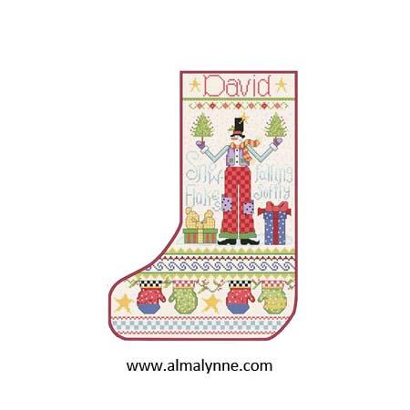 Snowflake Snowman Stocking / Alma Lynne Originals
