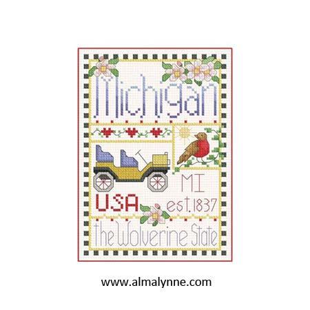 Michigan Little State Sampler / Alma Lynne Originals