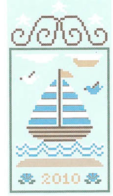 Summer Seascape 3: Sailboat (w/thread) / Country Cottage Needleworks