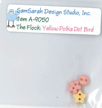 Flock-Yellow Polka Dot Bird Emb Pk / Samsarah Design Studio