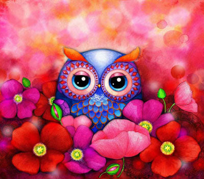 Owl In Poppy Field / Heaven And Earth Designs