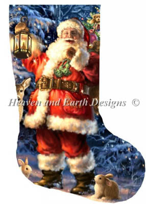 Stocking Woodland Santa / Heaven And Earth Designs