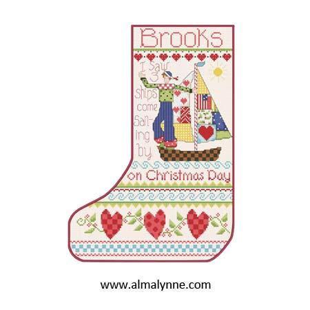 Christmas Sailing Stocking / Alma Lynne Originals