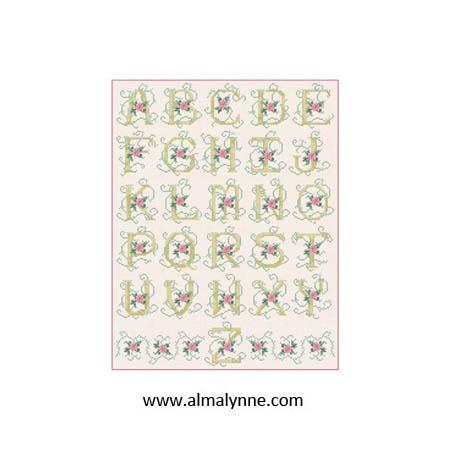 Floral Alphabet Sampler / Alma Lynne Originals