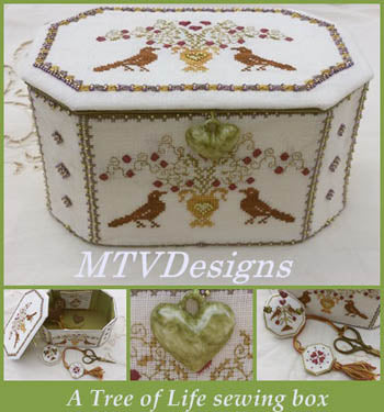 Tree Of Life Sewing Box (includes Porcelain Heart) / MTV Designs