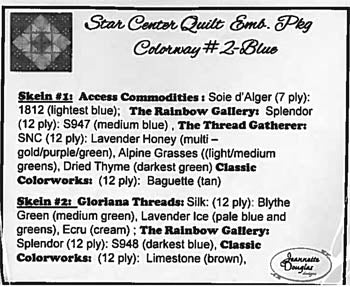 Star Center Quilt - Colourway#2 Blue / Jeannette Douglas Designs
