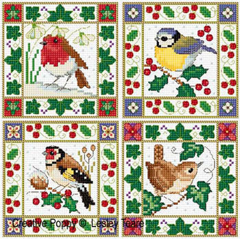 Christmas Bird Cards / Lesley Teare