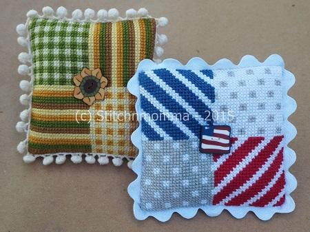 Patchwork Pin Cushion - July / August / Stitchnmomma