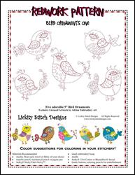 STITCHERY Bird Ornaments 1 / Lickity Stitch Embroidery
