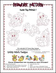 STITCHERY Easter Rag Animals 1 / Lickity Stitch Embroidery