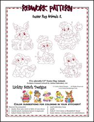 STITCHERY Easter Rag Animals 2 / Lickity Stitch Embroidery
