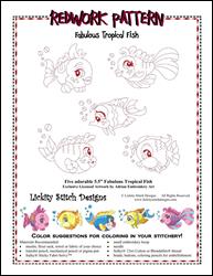 STITCHERY Fabulous Tropical Fish / Lickity Stitch Embroidery