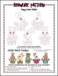STITCHERY Happy Easter Rabbits / Lickity Stitch Embroidery