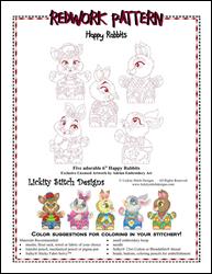 STITCHERY Happy Rabbits / Lickity Stitch Embroidery