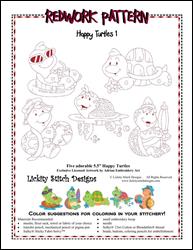 STITCHERY Happy Turtles 1 / Lickity Stitch Embroidery