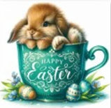 Happy Easter Rabbit Magnet / Les Petites Croix De Lucie
