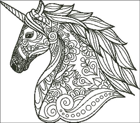 Zentangle Unicorn Silhouette / Charting Creations