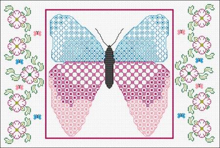 Blackwork Butterfly Pannel / DoodleCraft Design Ltd