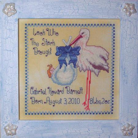Who The Stork Brought in Blue / Cross-Point Designs