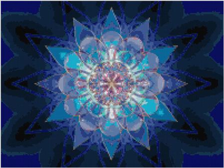 Dark Blue Mandala / Kustom Cross Stitch
