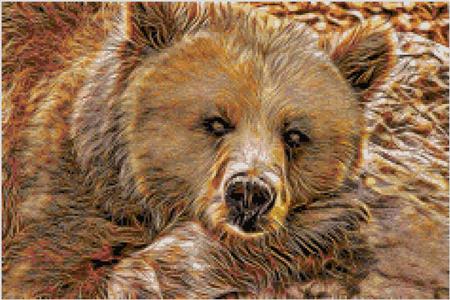 Grizzly Bear Fractal / Kustom Cross Stitch
