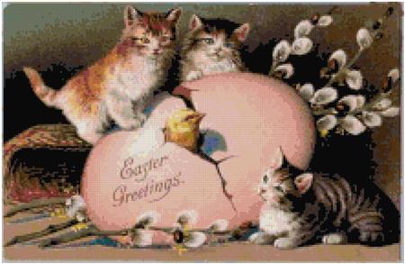 Easter Kittens / Kustom Cross Stitch