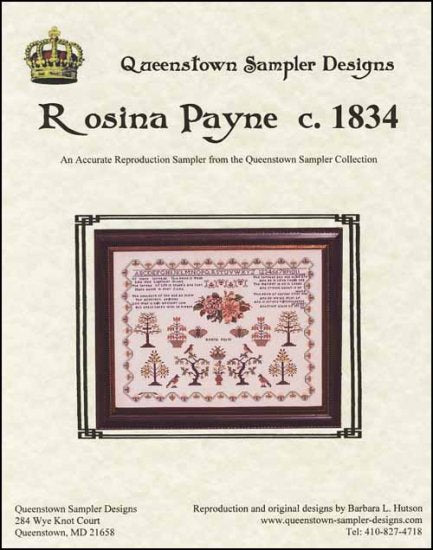 Rosina Payne c.1834 / Queenstown Sampler Designs