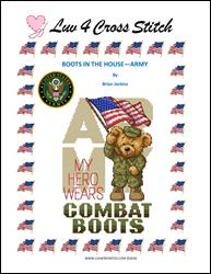 Boots In The House - Army / Luv 4 Cross Stitch