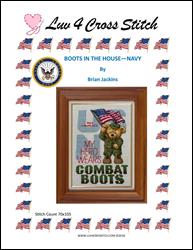 Boots In The House - Navy / Luv 4 Cross Stitch