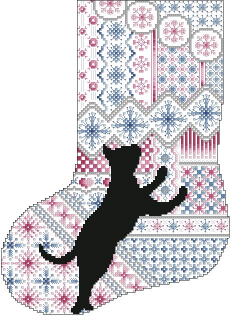 Cats And Stockings Snowflake / Kitty & Me Designs