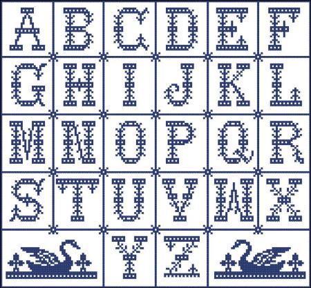 Alphabet Sampler Swan / PinoyStitch