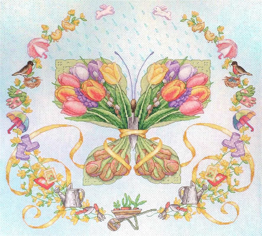April Showers Butterfly / Luv 4 Cross Stitch